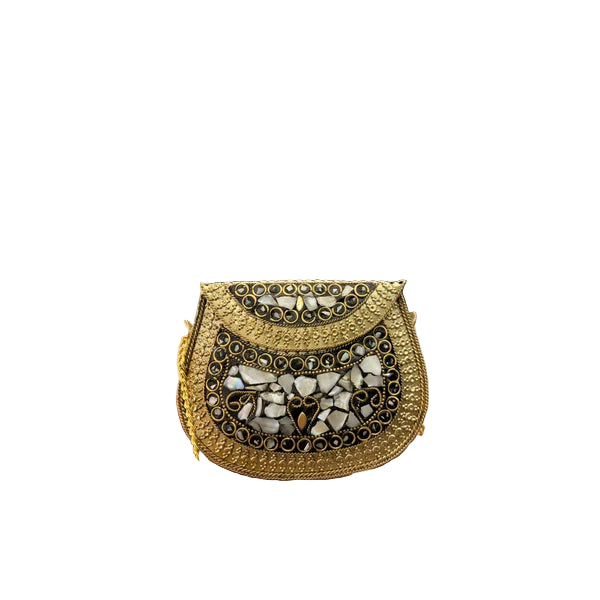 HandMade Indian Sippi Medium Clutch